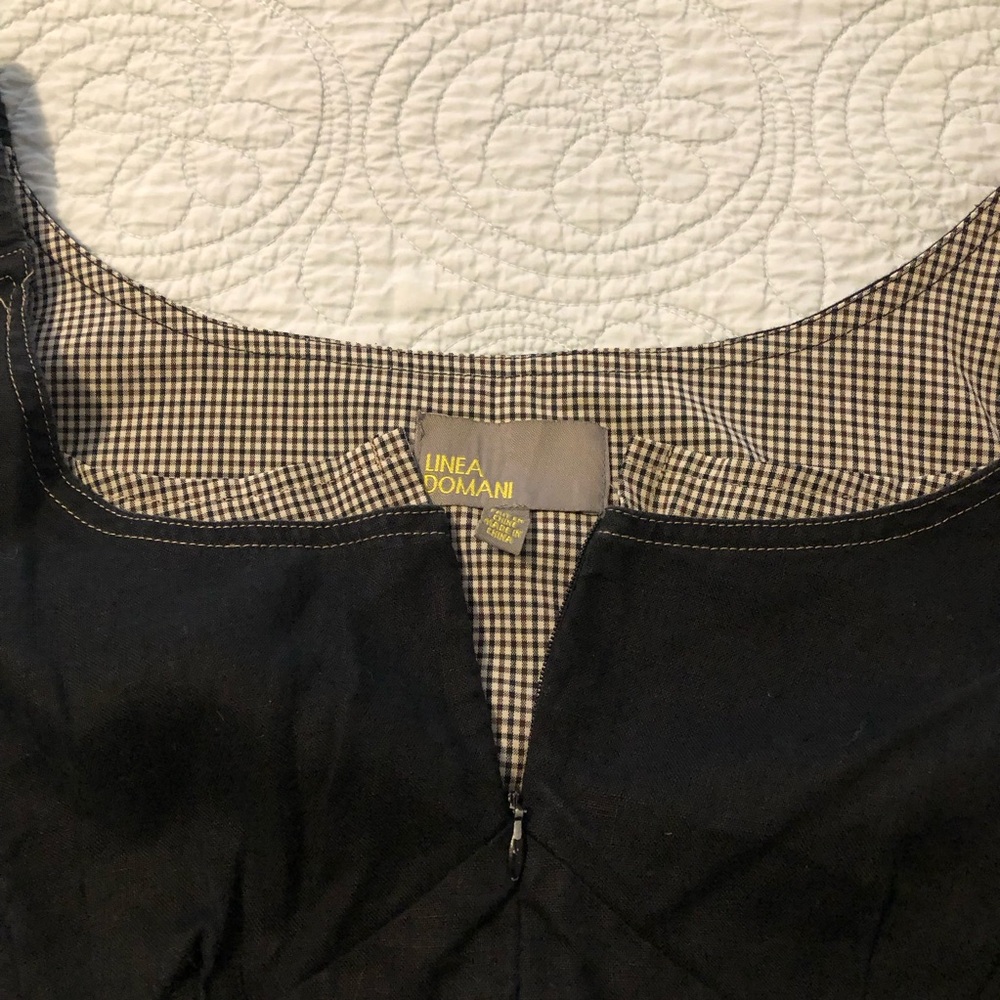 Linea Domani fit and flare black white checked dress. Size 8 - Picture 3 of 9